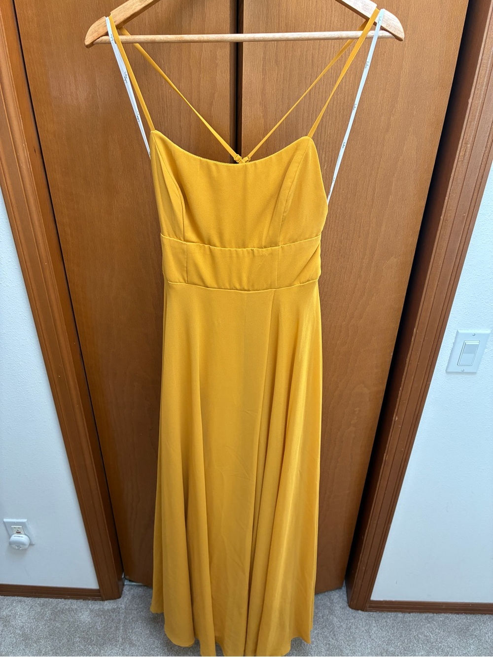 Lulus Dreamy Romance Mustard Yellow Backless Maxi Dress
